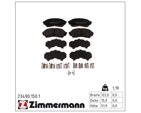 Brake Pad Set, disc brake 23490.150.1 Zimmermann, Image 2
