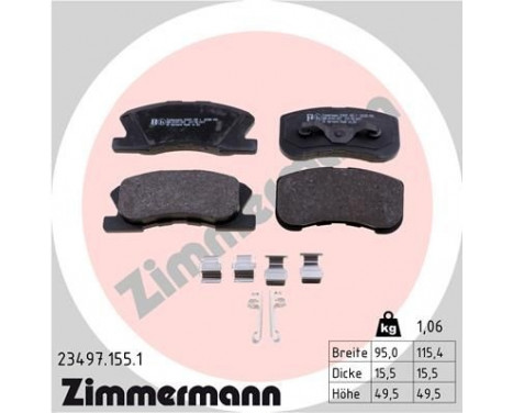 Brake Pad Set, disc brake 23497.155.1 Zimmermann