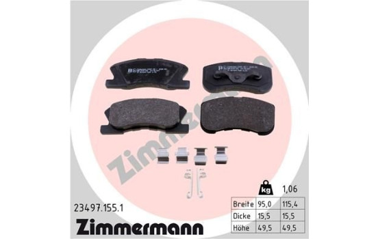 Brake Pad Set, disc brake 23497.155.1 Zimmermann