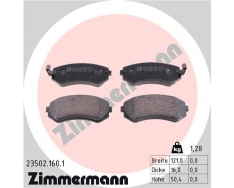 Brake Pad Set, disc brake 23502.160.1 Zimmermann