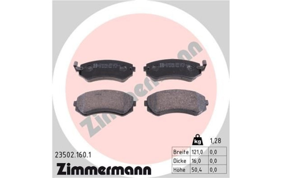 Brake Pad Set, disc brake 23502.160.1 Zimmermann
