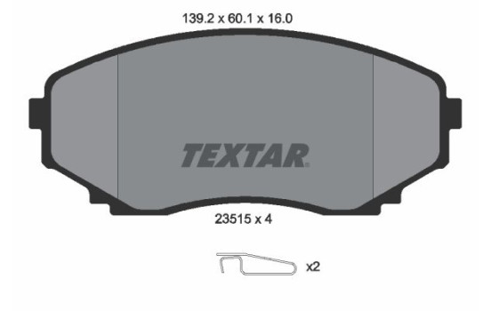 Brake Pad Set, disc brake 2351501 Textar
