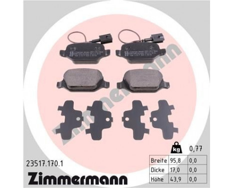 Brake Pad Set, disc brake 23517.170.1 Zimmermann