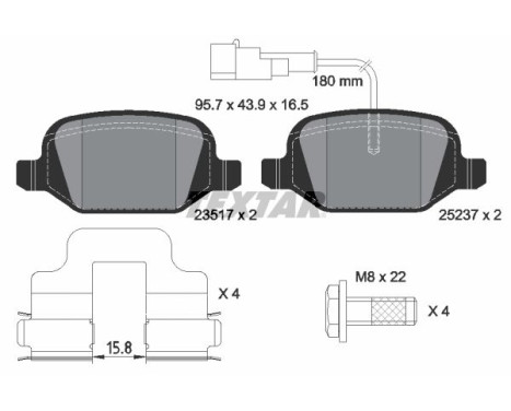 Brake Pad Set, disc brake 2351705 Textar