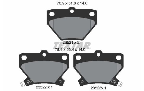 Brake Pad Set, disc brake 2352101 Textar