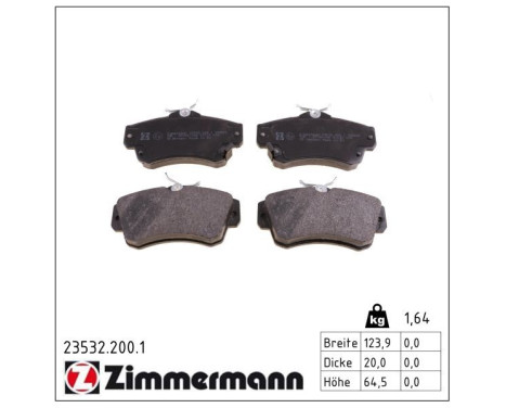 Brake Pad Set, disc brake 23532.200.1 Zimmermann, Image 2