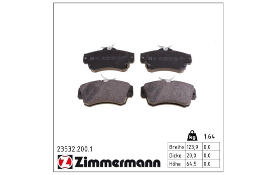 Brake Pad Set, disc brake 23532.200.1 Zimmermann, Image 2