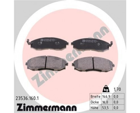 Brake Pad Set, disc brake 23536.160.1 Zimmermann