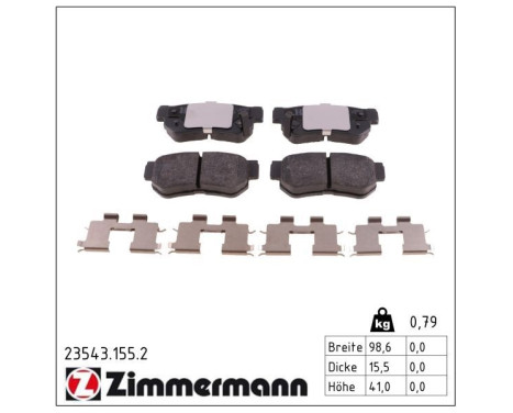 Brake Pad Set, disc brake 23543.155.2 Zimmermann, Image 2