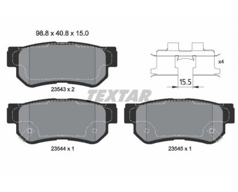 Brake Pad Set, disc brake 2354306 Textar