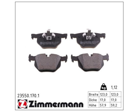 Brake Pad Set, disc brake 23550.170.1 Zimmermann, Image 2