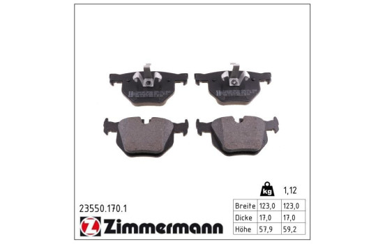 Brake Pad Set, disc brake 23550.170.1 Zimmermann, Image 2