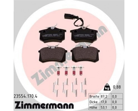 Brake Pad Set, disc brake 23554.170.4 Zimmermann, Image 2