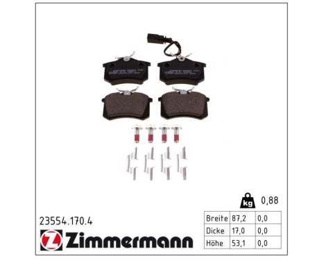 Brake Pad Set, disc brake 23554.170.4 Zimmermann, Image 2