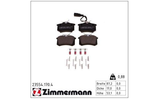 Brake Pad Set, disc brake 23554.170.4 Zimmermann, Image 2