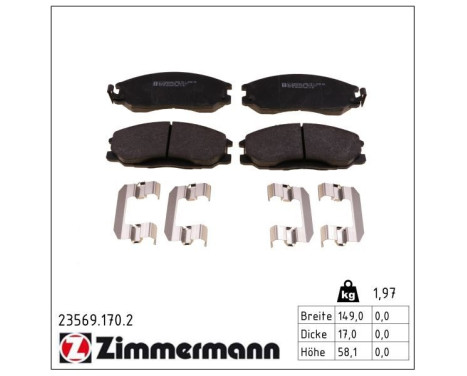 Brake Pad Set, disc brake 23569.170.2 Zimmermann, Image 2