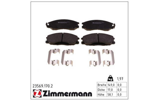 Brake Pad Set, disc brake 23569.170.2 Zimmermann, Image 2
