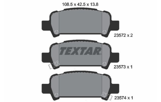 Brake Pad Set, disc brake 2357202 Textar