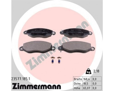 Brake Pad Set, disc brake 23577.185.1 Zimmermann, Image 2