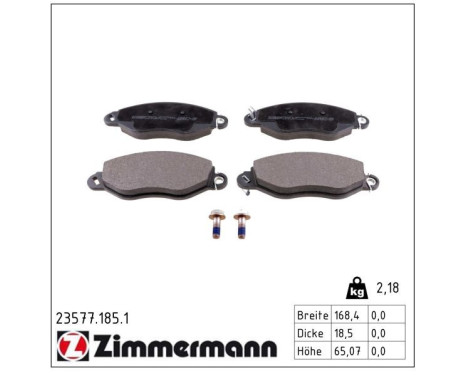 Brake Pad Set, disc brake 23577.185.1 Zimmermann, Image 2
