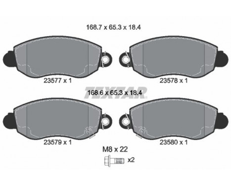 Brake Pad Set, disc brake 2357701 Textar