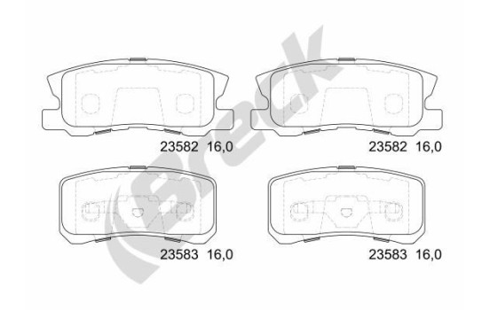 Brake pad set, disc brake 23582 00 702 00 Breck