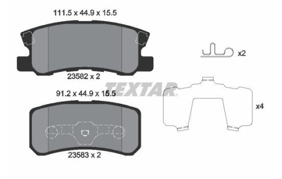 Brake Pad Set, disc brake 2358202 Textar, Image 2