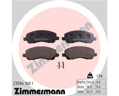 Brake Pad Set, disc brake 23584.160.1 Zimmermann