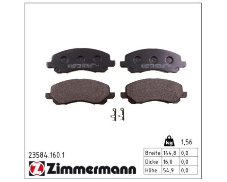 Brake Pad Set, disc brake 23584.160.1 Zimmermann, Image 2