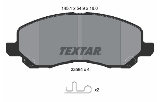Brake Pad Set, disc brake 2358401 Textar