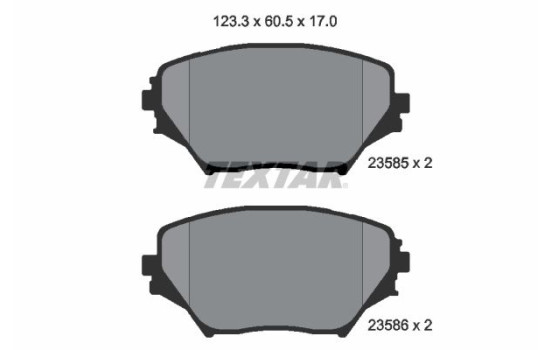 Brake Pad Set, disc brake 2358501 Textar