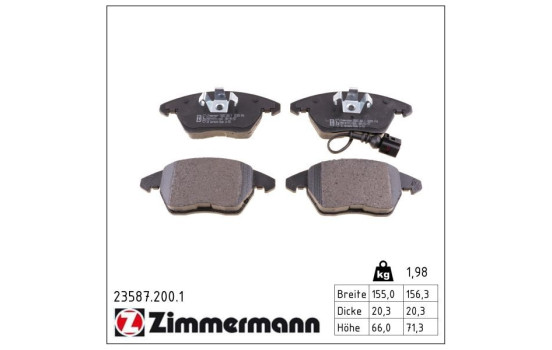 Brake Pad Set, disc brake 23587.200.1 Zimmermann, Image 3
