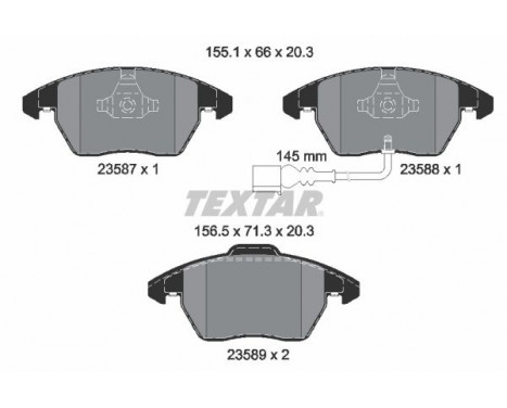 Brake Pad Set, disc brake 2358701 Textar, Image 2