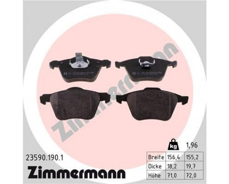 Brake Pad Set, disc brake 23590.190.1 Zimmermann