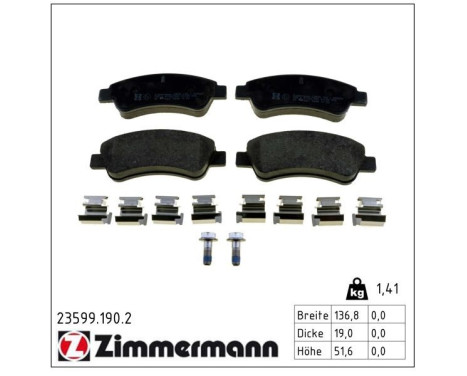 Brake Pad Set, disc brake 23599.190.2 Zimmermann, Image 2