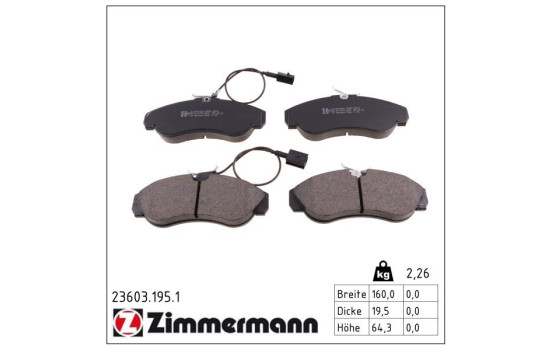 Brake Pad Set, disc brake 23603.195.1 Zimmermann, Image 2