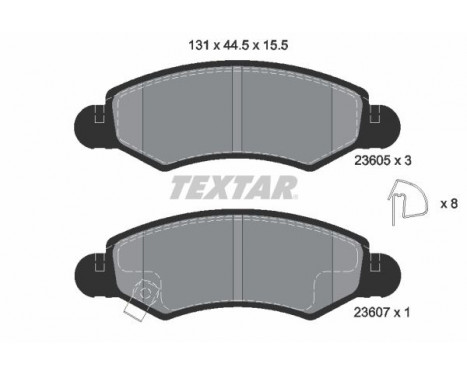 Brake Pad Set, disc brake 2360501 Textar, Image 2