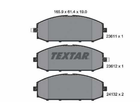Brake Pad Set, disc brake 2361101 Textar