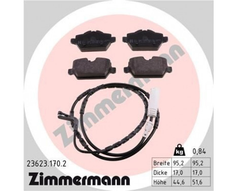 Brake Pad Set, disc brake 23623.170.2 Zimmermann