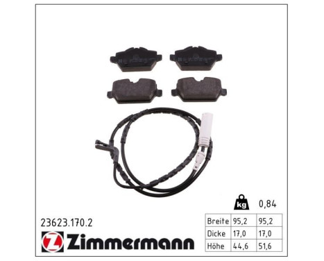 Brake Pad Set, disc brake 23623.170.2 Zimmermann, Image 2