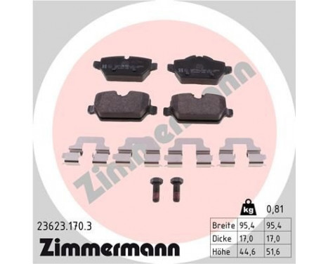 Brake Pad Set, disc brake 23623.170.3 Zimmermann