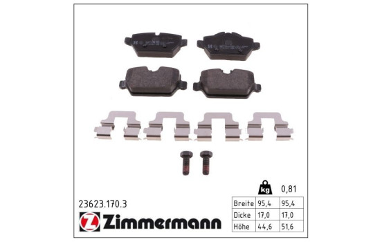 Brake Pad Set, disc brake 23623.170.3 Zimmermann, Image 2
