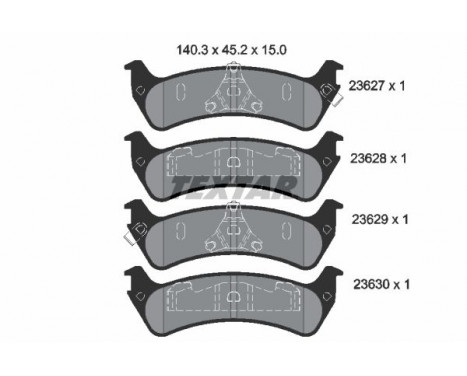 Brake Pad Set, disc brake 2362701 Textar