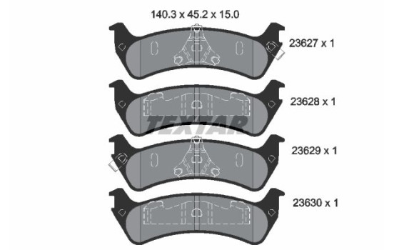 Brake Pad Set, disc brake 2362701 Textar