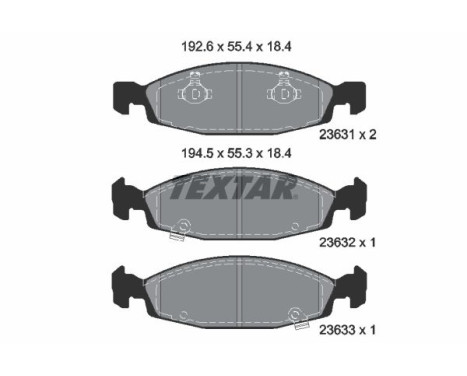 Brake Pad Set, disc brake 2363101 Textar