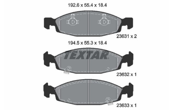 Brake Pad Set, disc brake 2363101 Textar