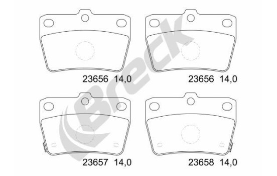Brake pad set, disc brake 23656 00 702 10 Breck