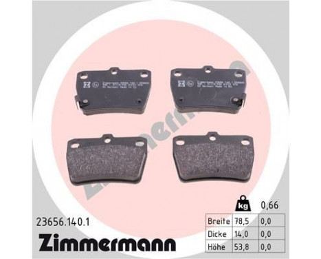 Brake Pad Set, disc brake 23656.140.1 Zimmermann