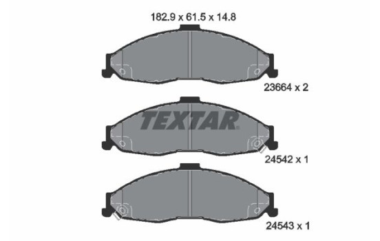 Brake Pad Set, disc brake 2366401 Textar, Image 2