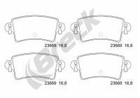 Brake pad set, disc brake 23669 00 703 10 Breck
